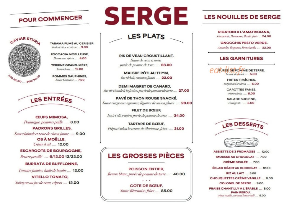 Serge — carte page 2