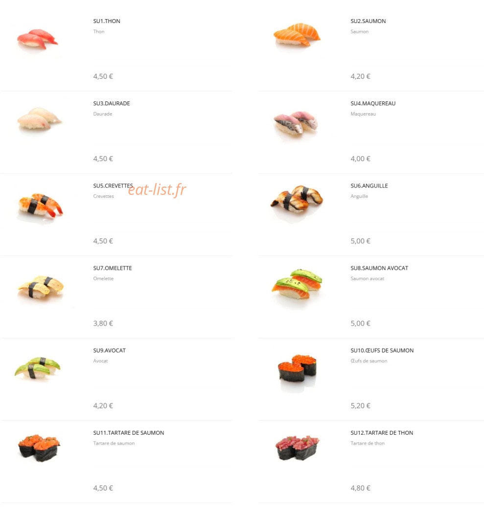 Shinji sushi — carte page 12