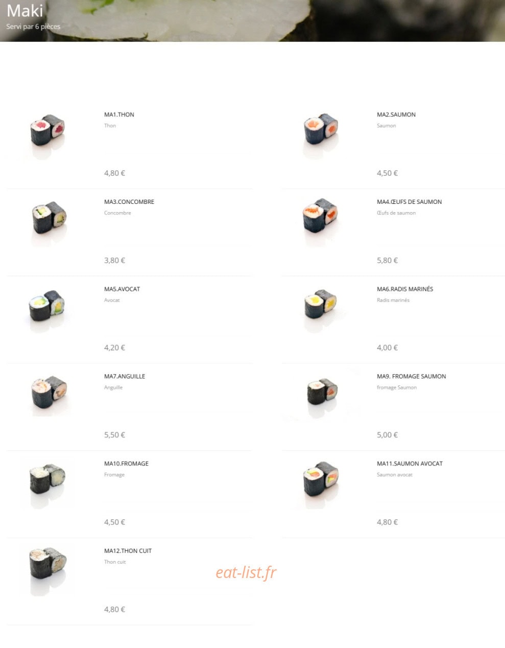 Shinji sushi — carte page 10