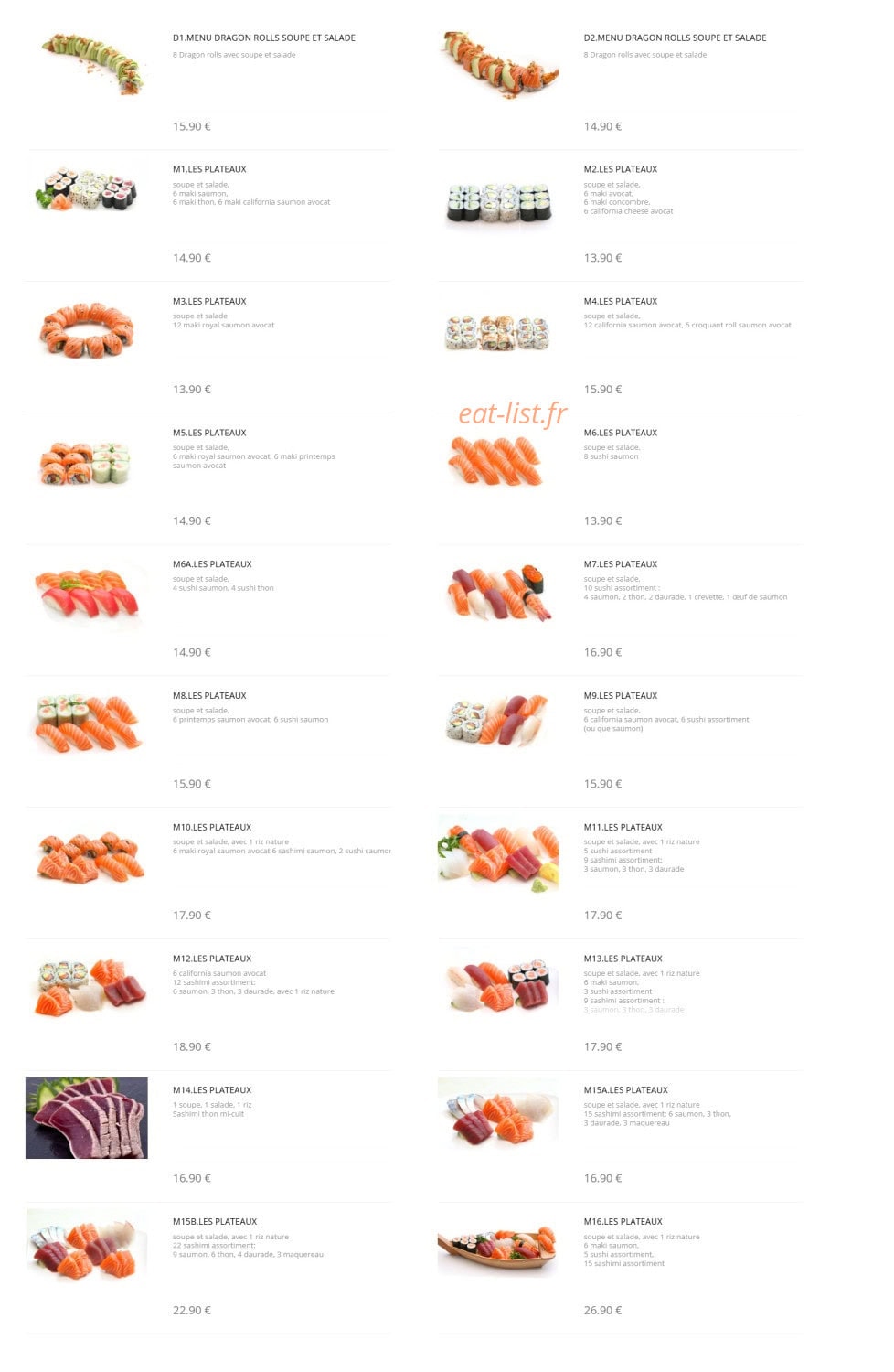 Shinji sushi — carte page 4