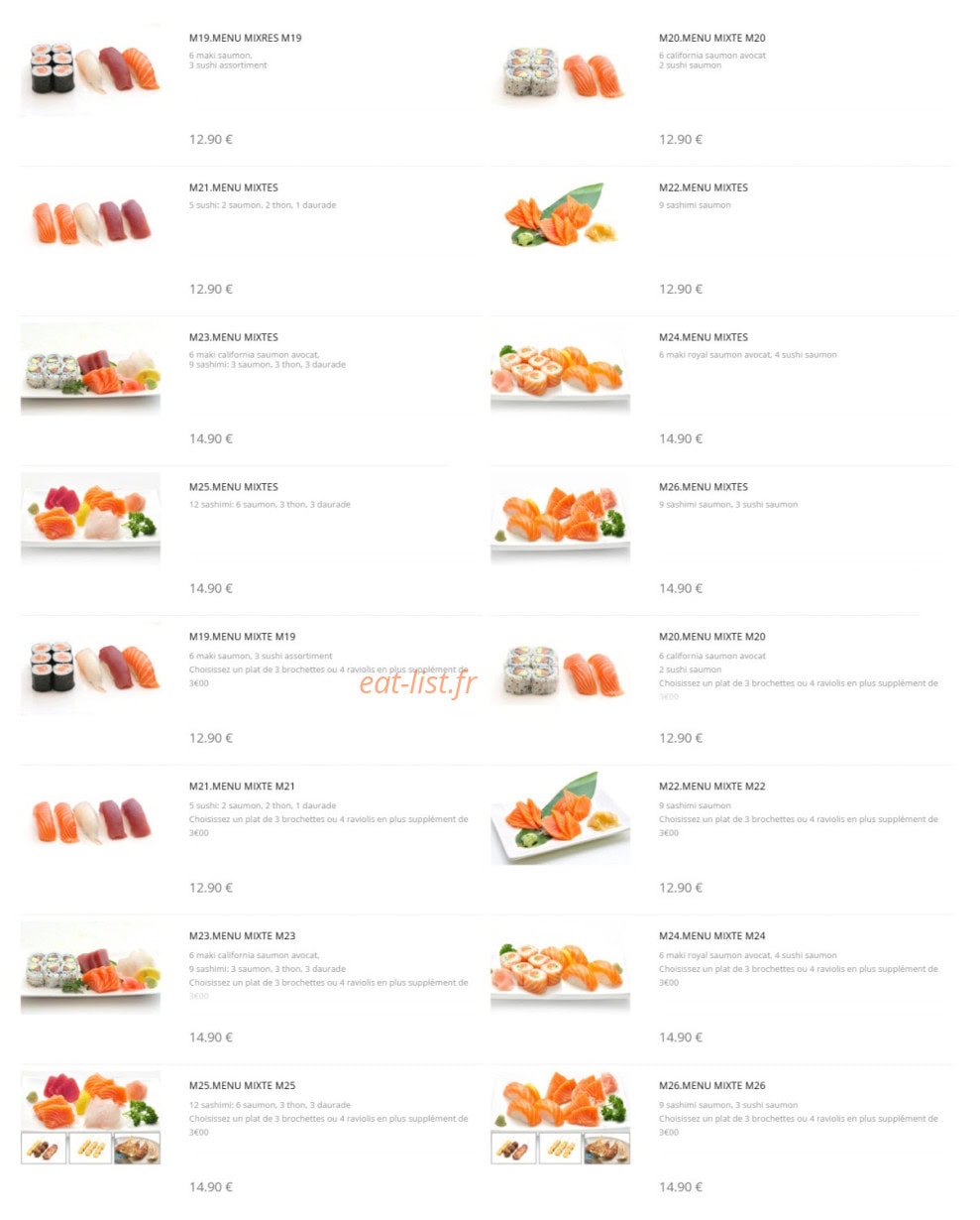 Shinji sushi — carte page 3