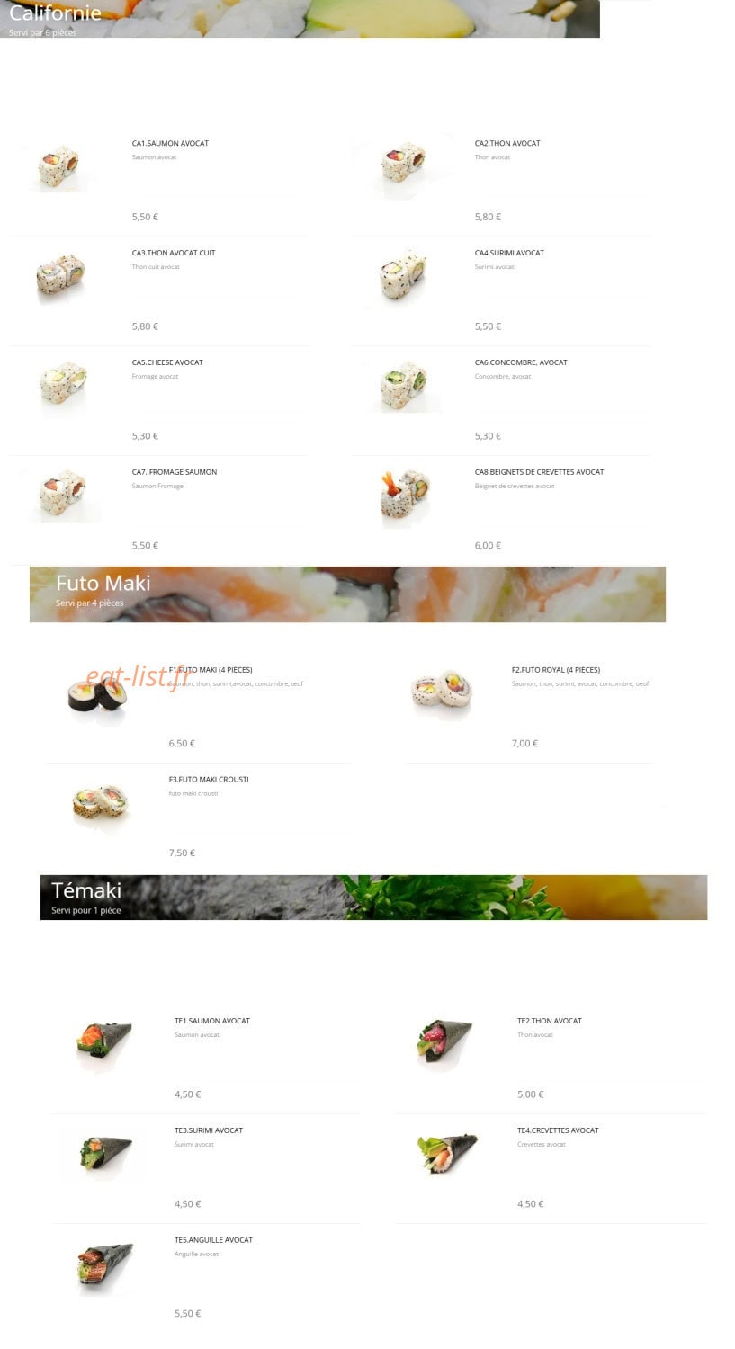 Shinji sushi — carte page 11