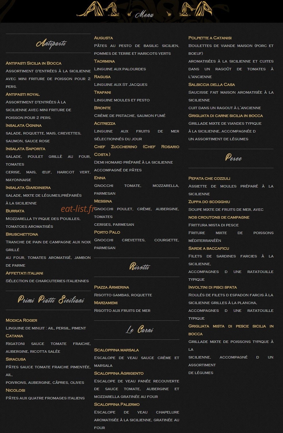 Sicilia in bocca — carte page 1