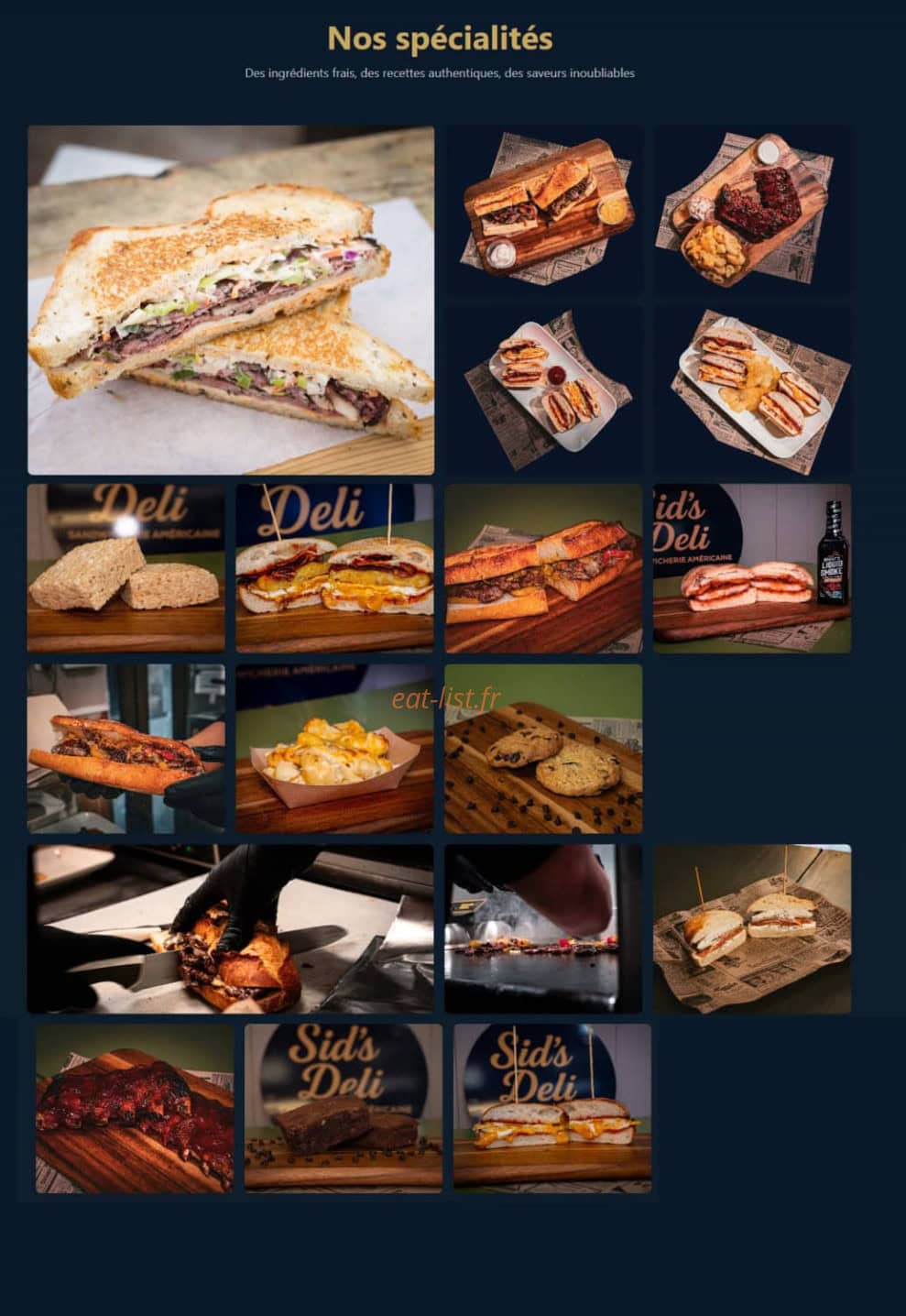 Sid's Deli — carte page 1