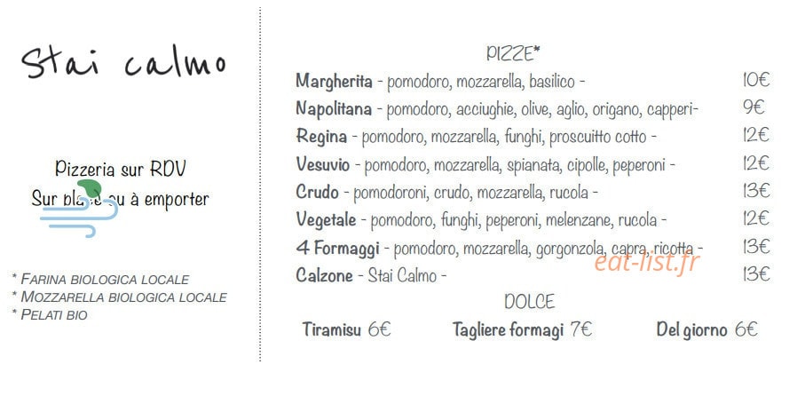 Stai Calmo — carte page 1