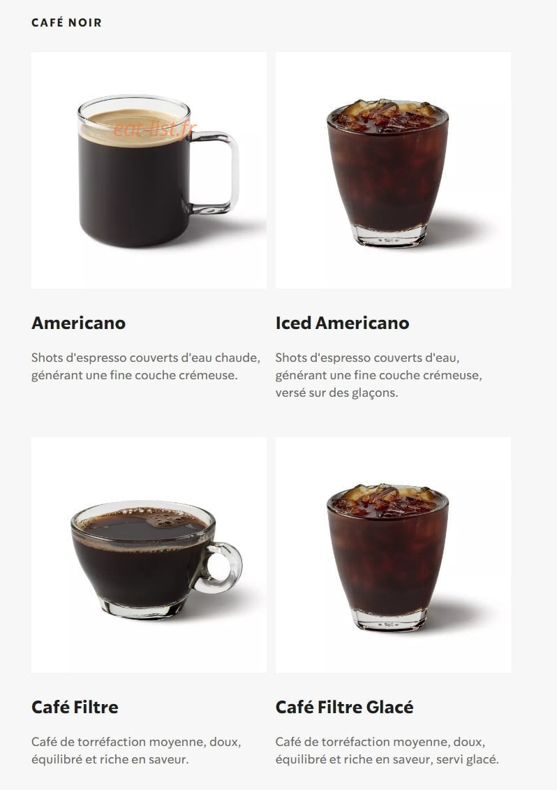 Starbucks Coffee — carte page 20