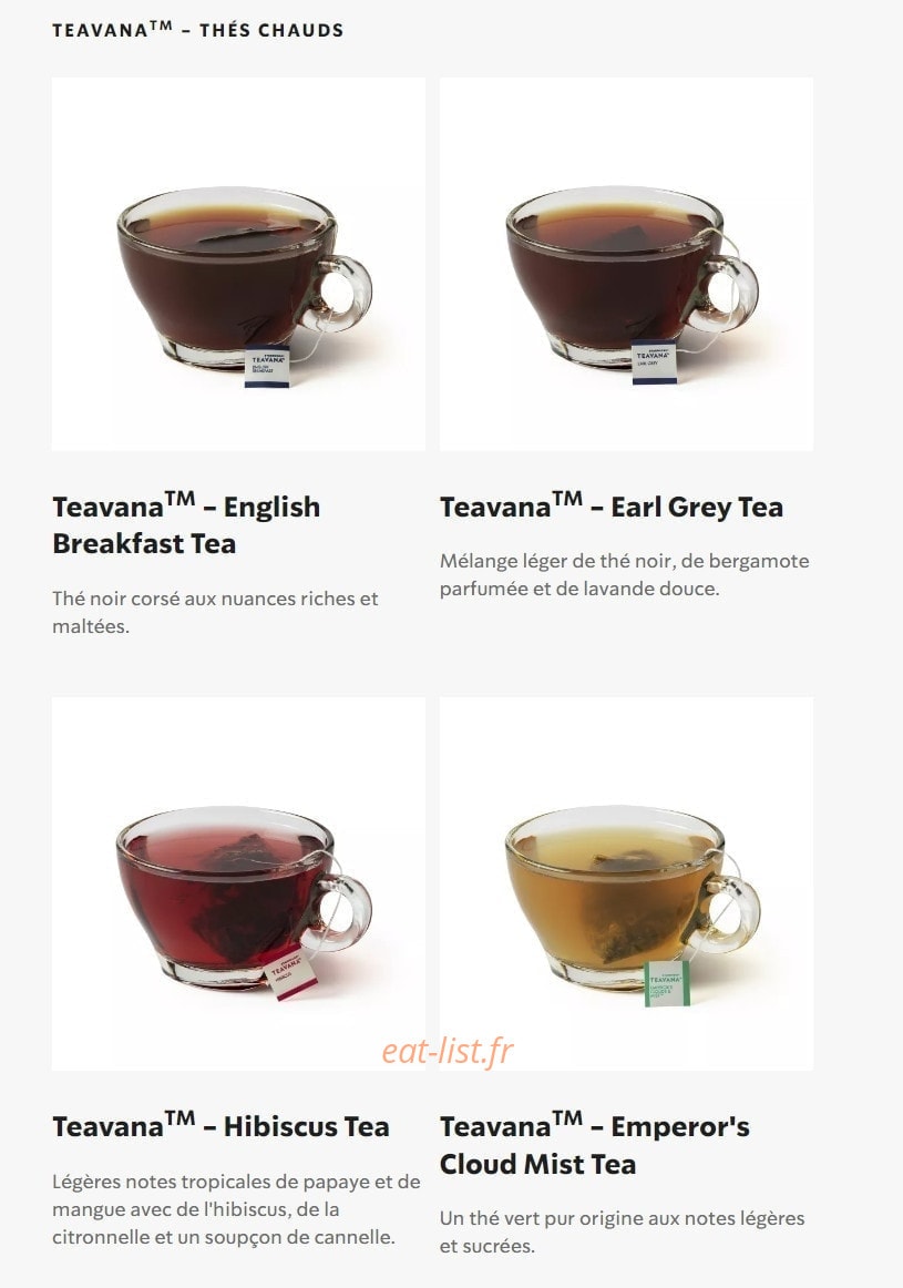 Starbucks Coffee — carte page 29