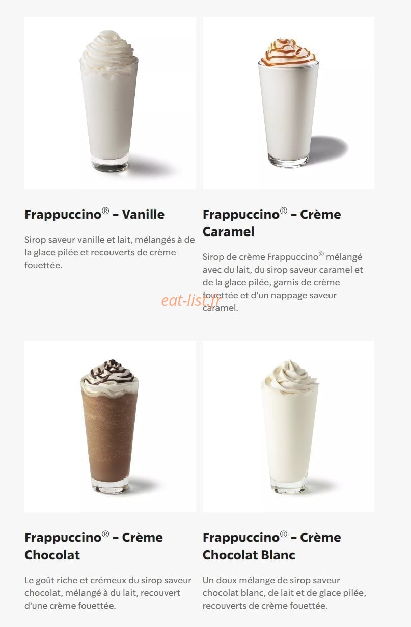 Starbucks Coffee — carte page 25