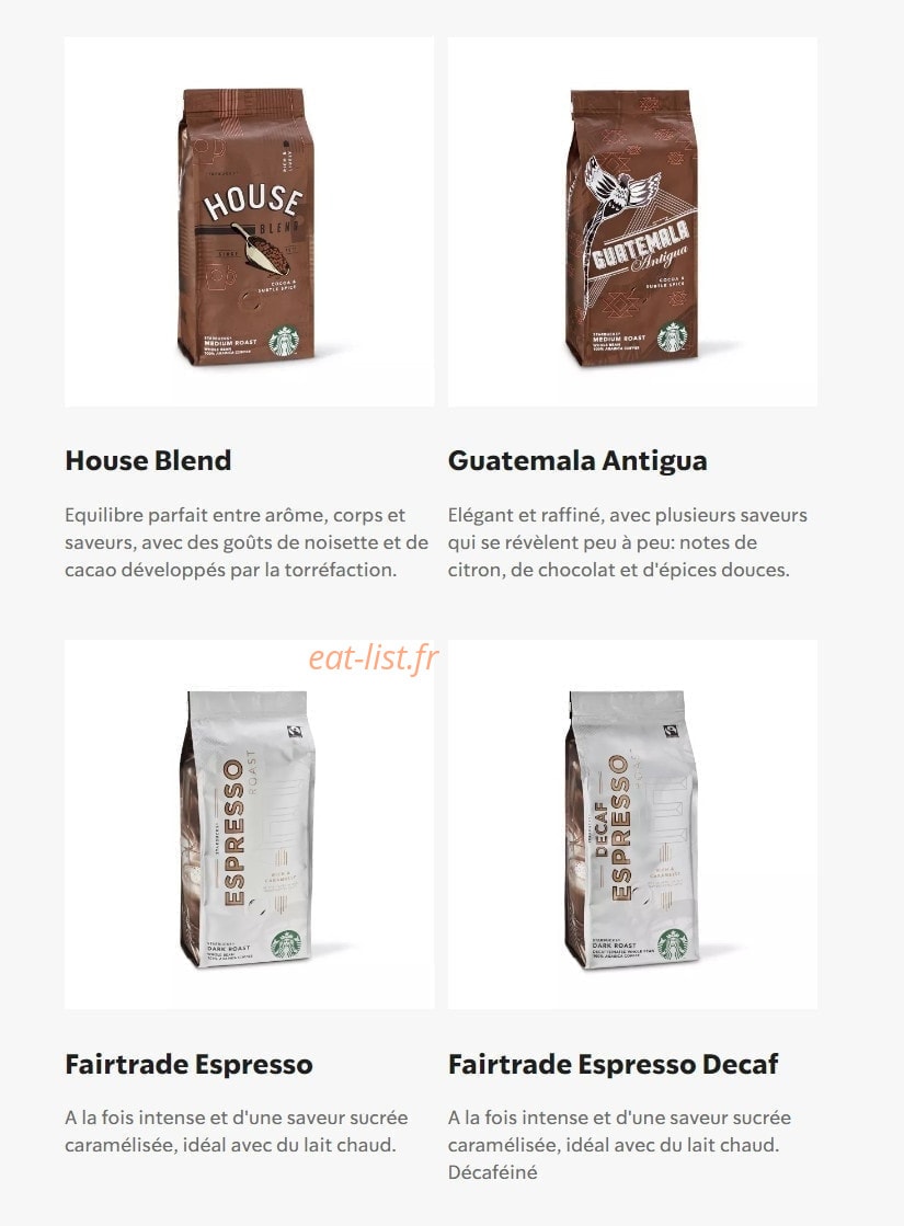 Starbucks Coffee — carte page 14