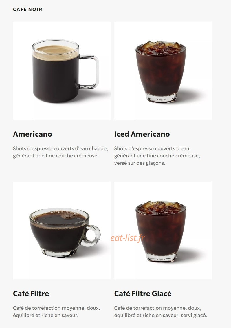 Starbucks Coffee — carte page 20