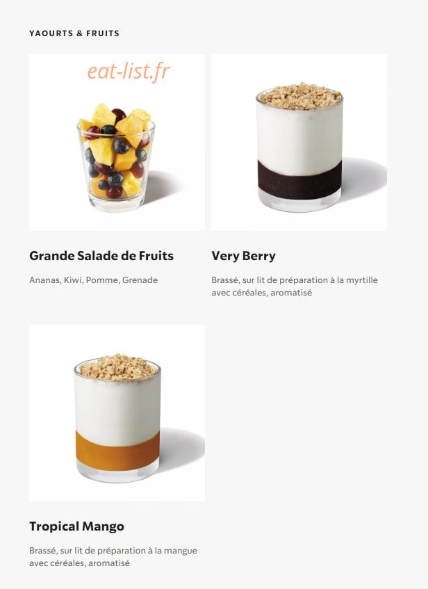 Starbucks Coffee — carte page 27
