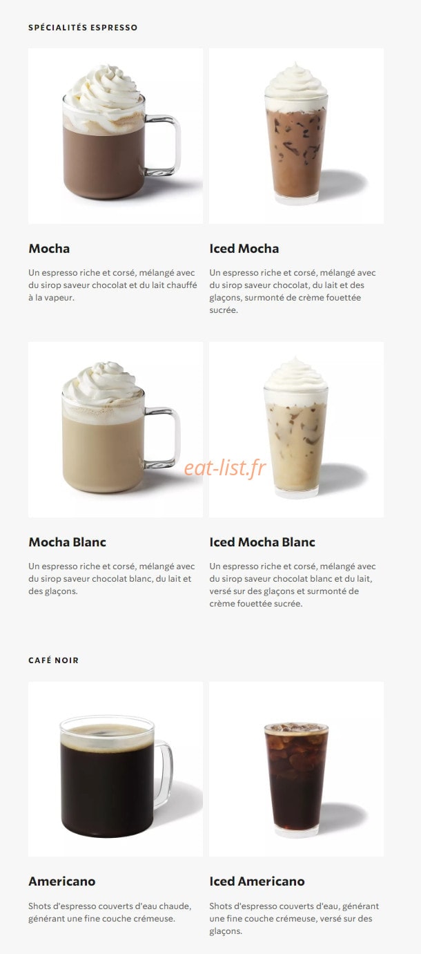 Starbucks Coffee — carte page 5