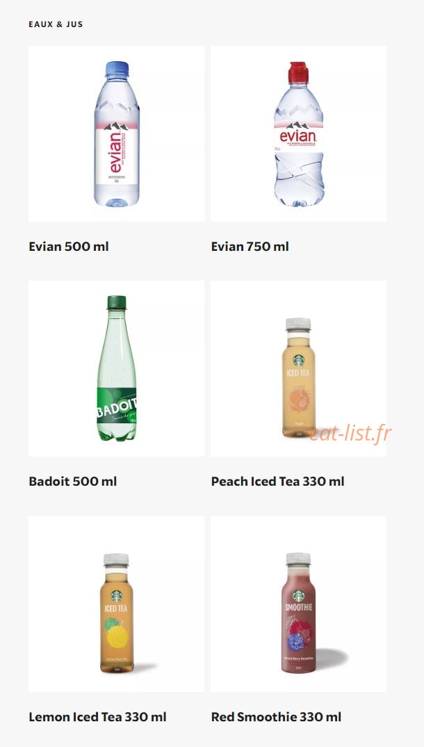 Starbucks Coffee — carte page 16