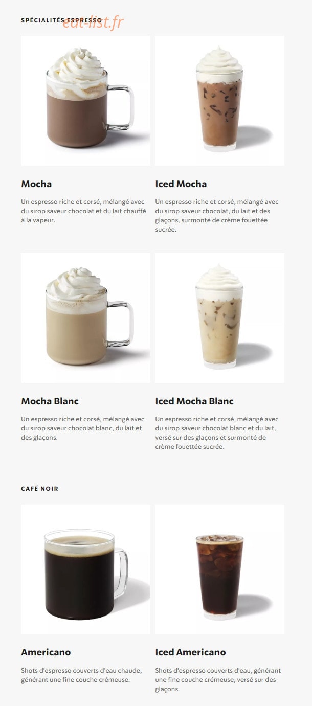 Starbucks Coffee — carte page 5