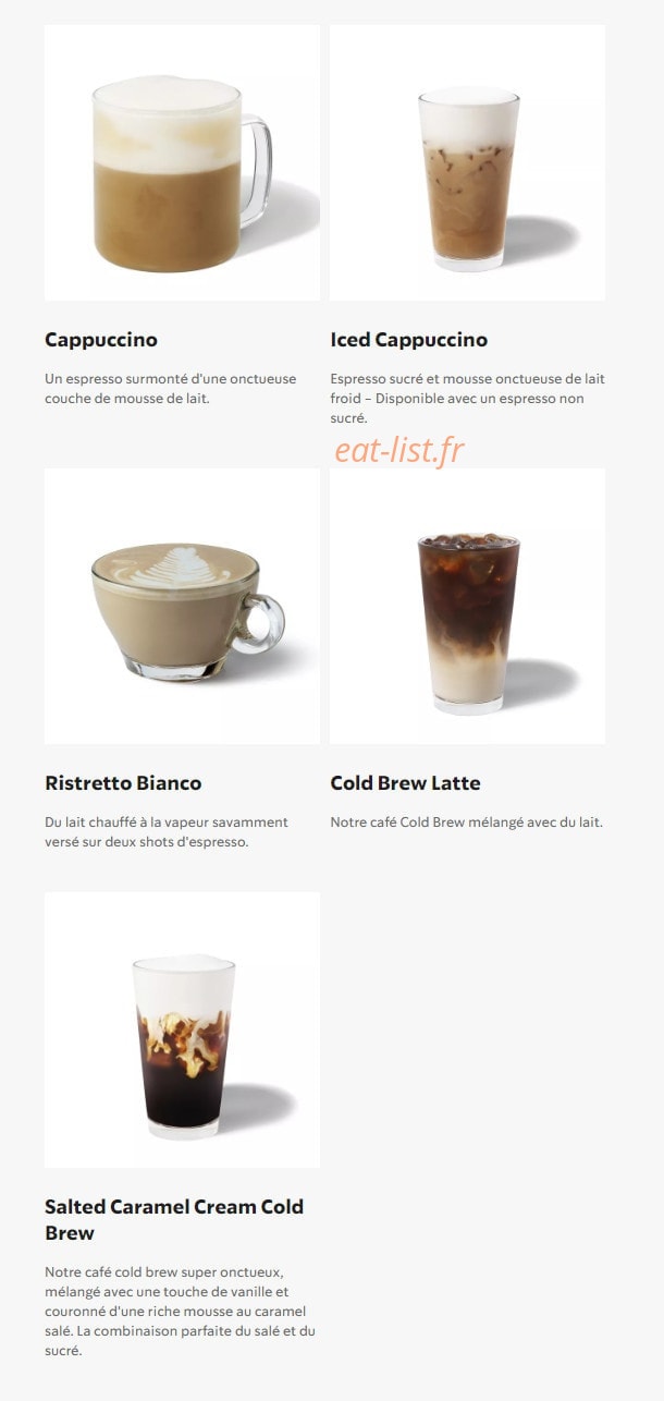 Starbucks Coffee — carte page 4