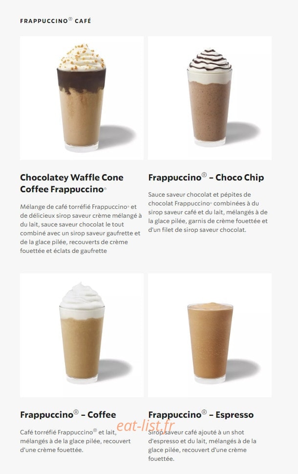 Starbucks Coffee — carte page 8