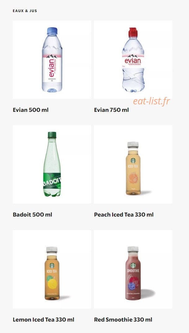 Starbucks Coffee — carte page 16