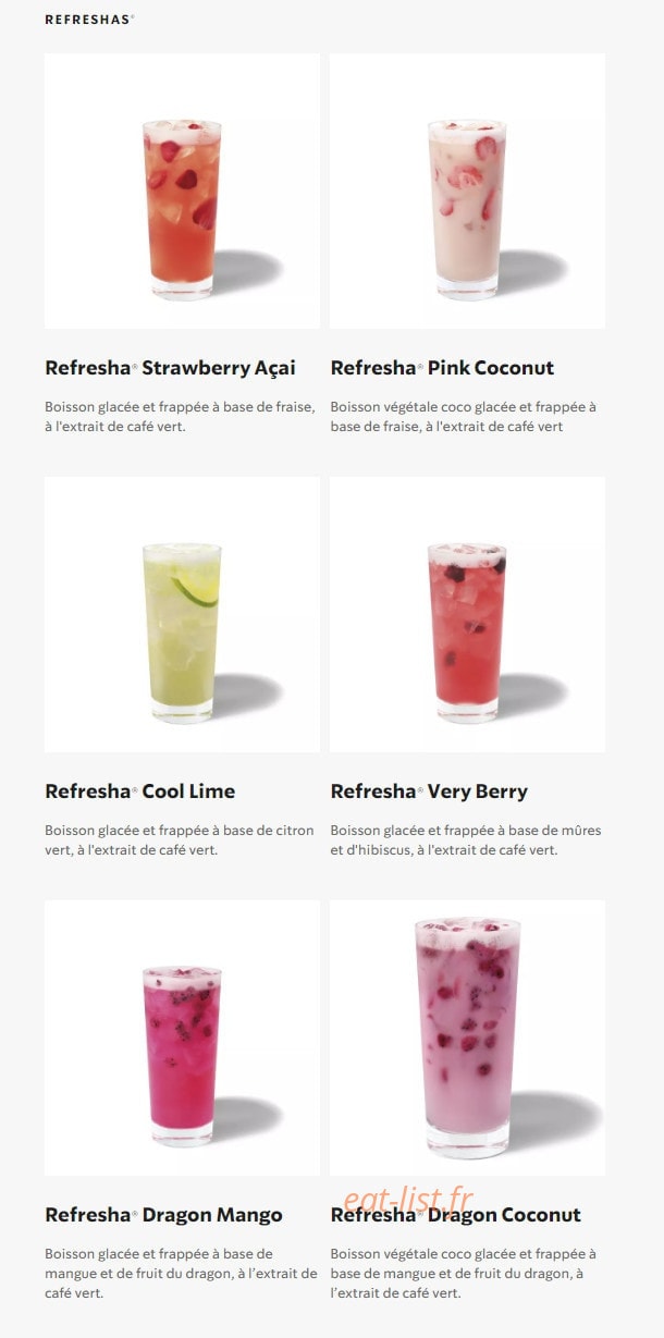 Starbucks Coffee — carte page 2