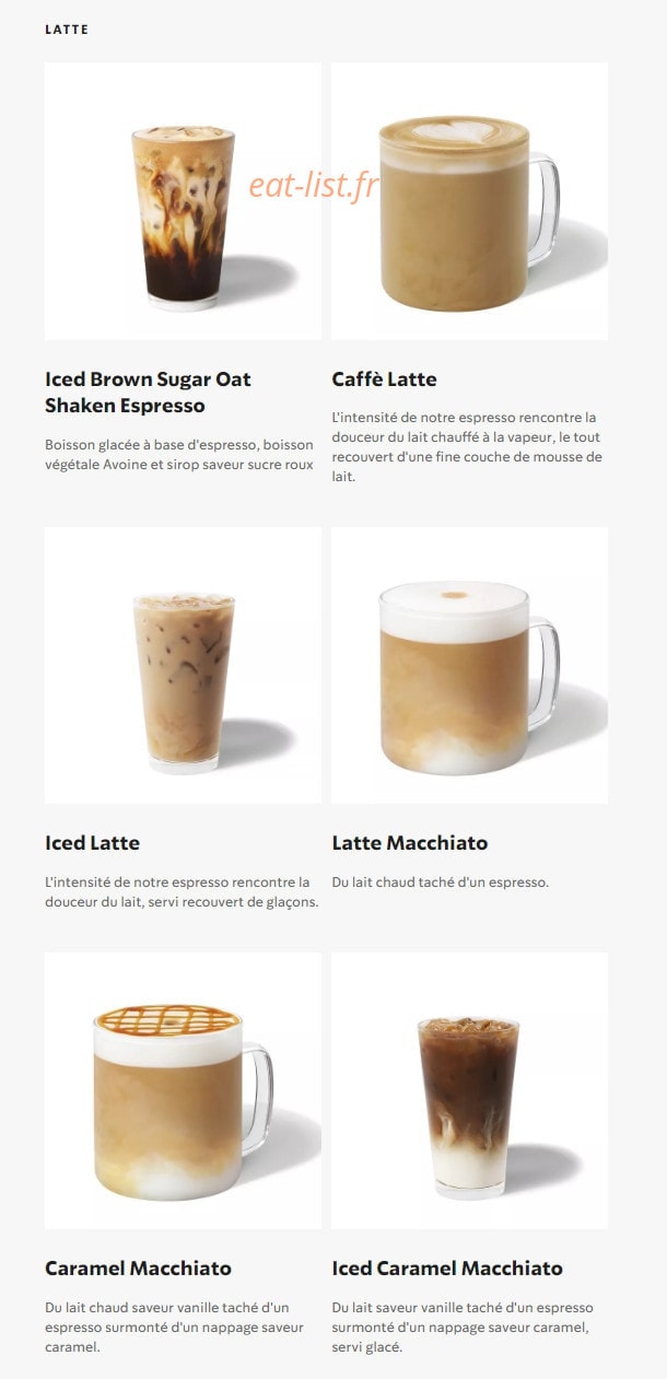 Starbucks Coffee — carte page 3
