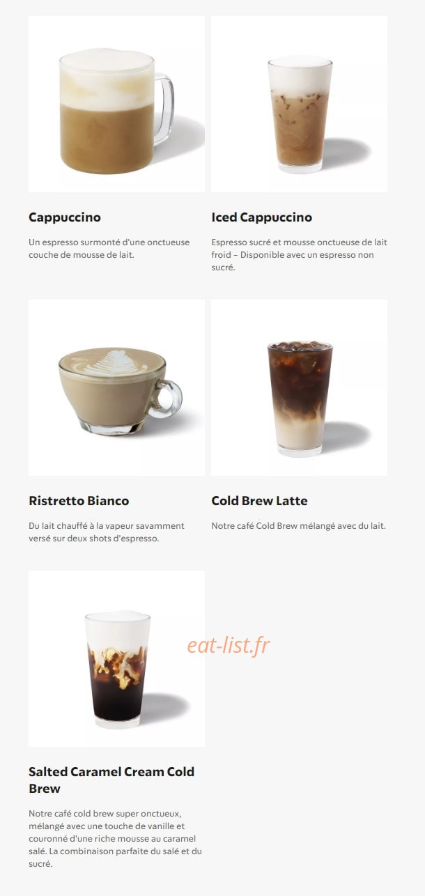 Starbucks Coffee — carte page 4