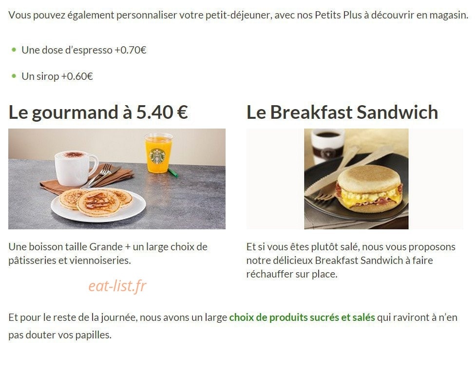 Starbucks Coffee — carte page 8