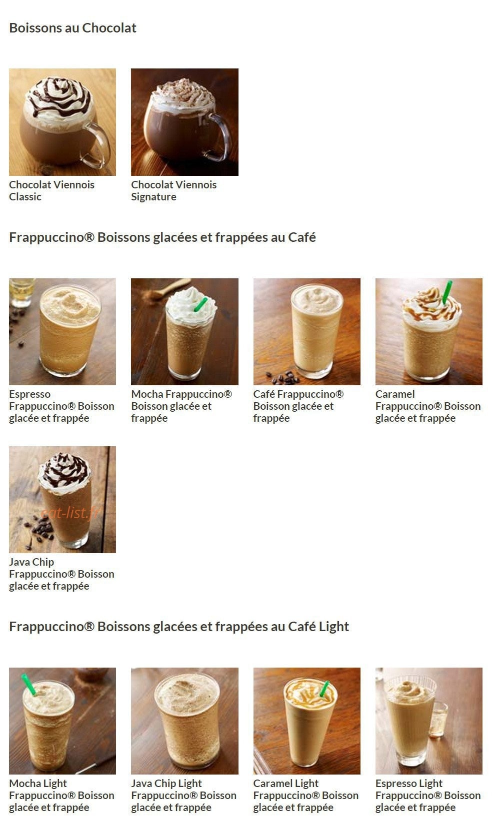 Starbucks — carte page 2