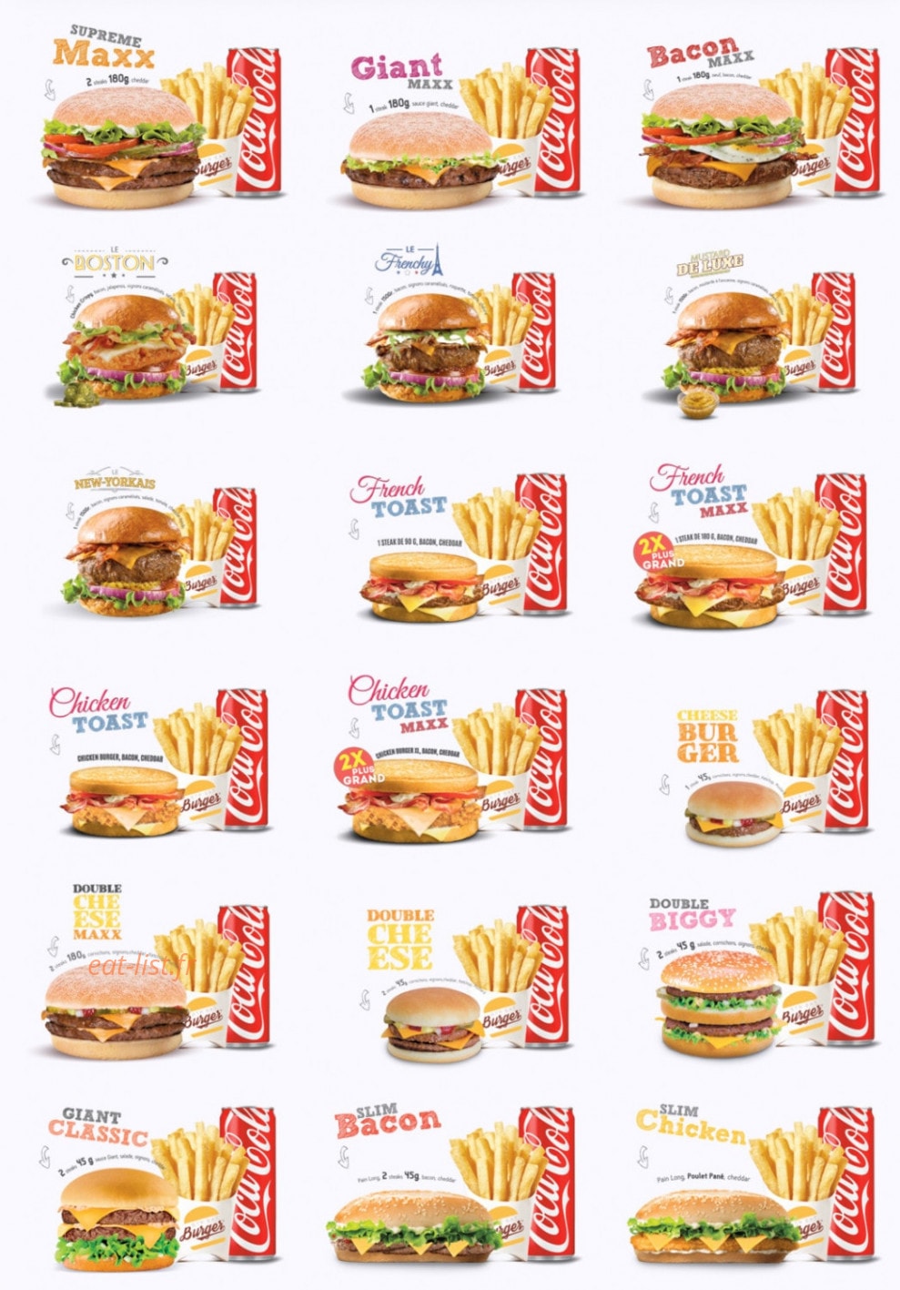 Str'eat Burger — carte page 1