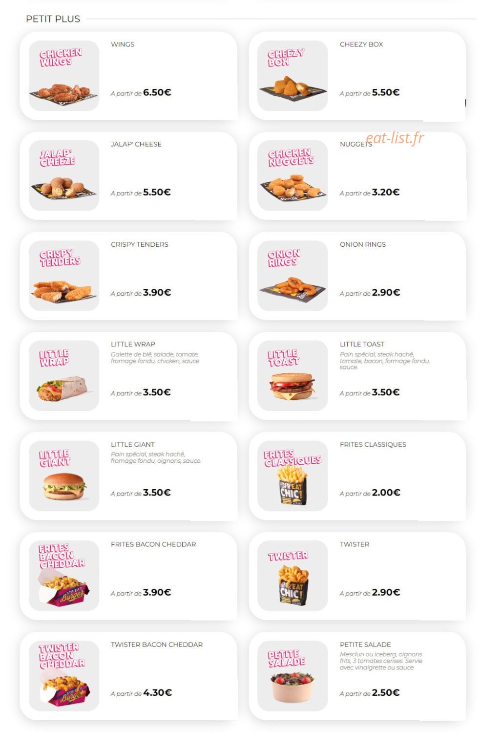 Str'eat Burger — carte page 5