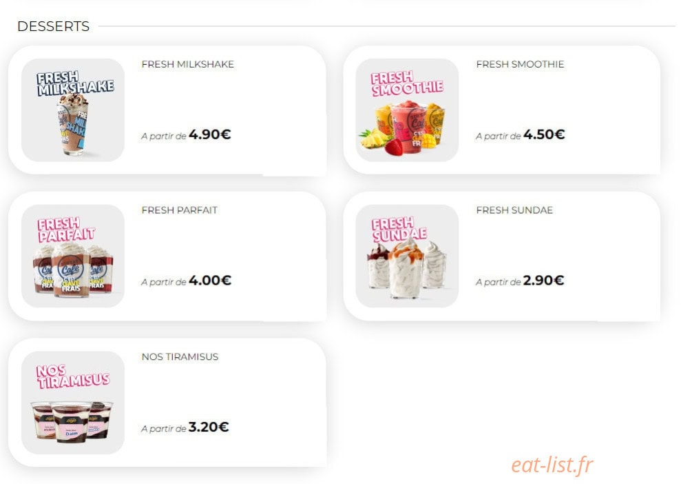 Str'eat Burger — carte page 6