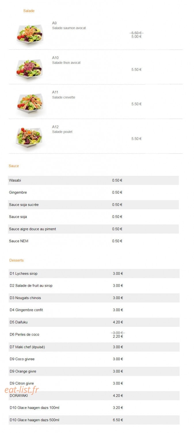 Sushi Chef — carte page 14
