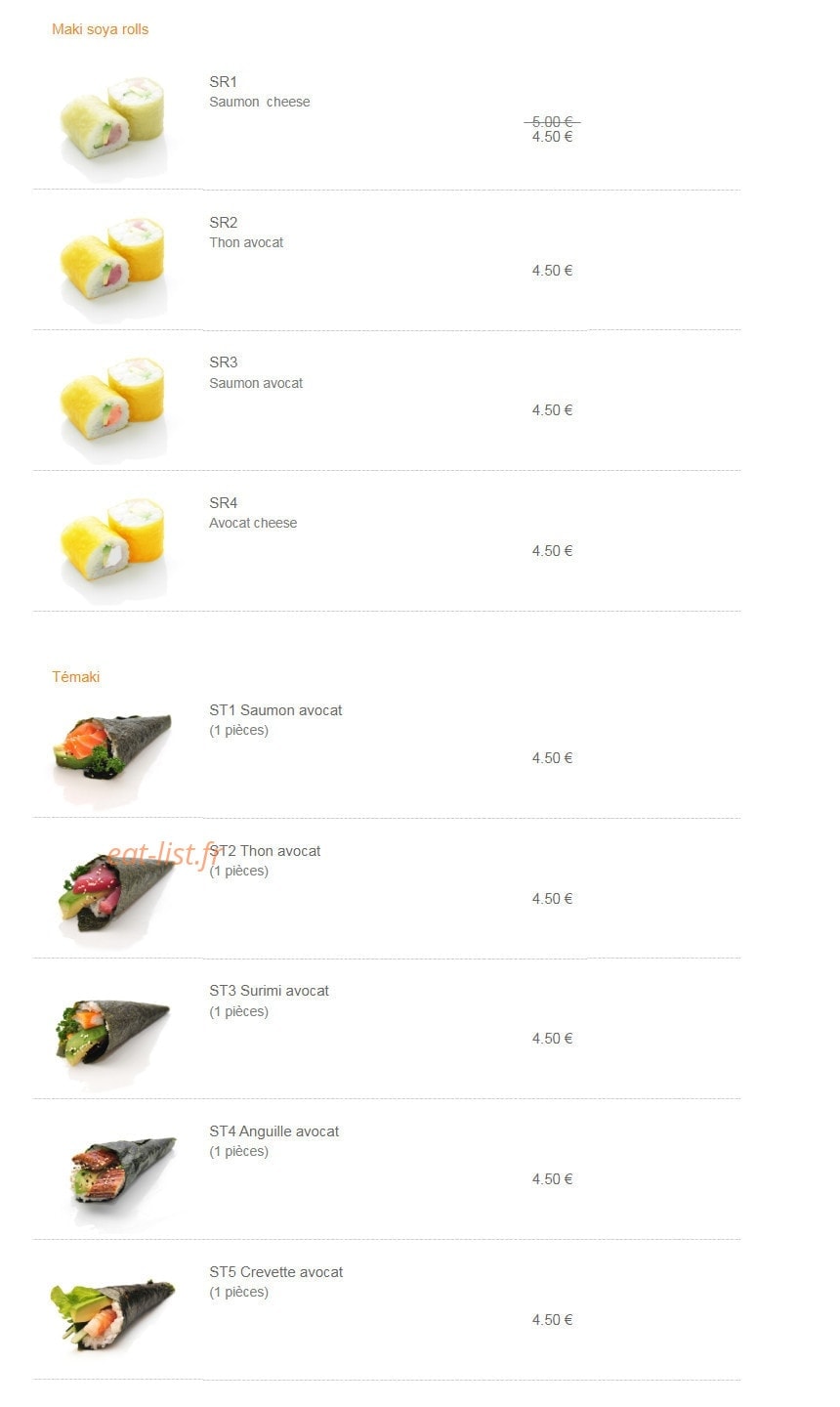 Sushi Chef — carte page 7