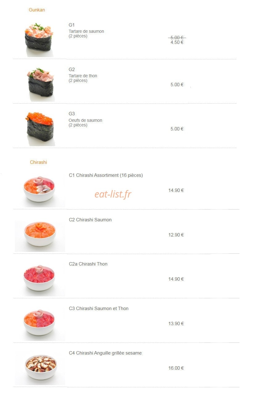 Sushi Chef — carte page 10