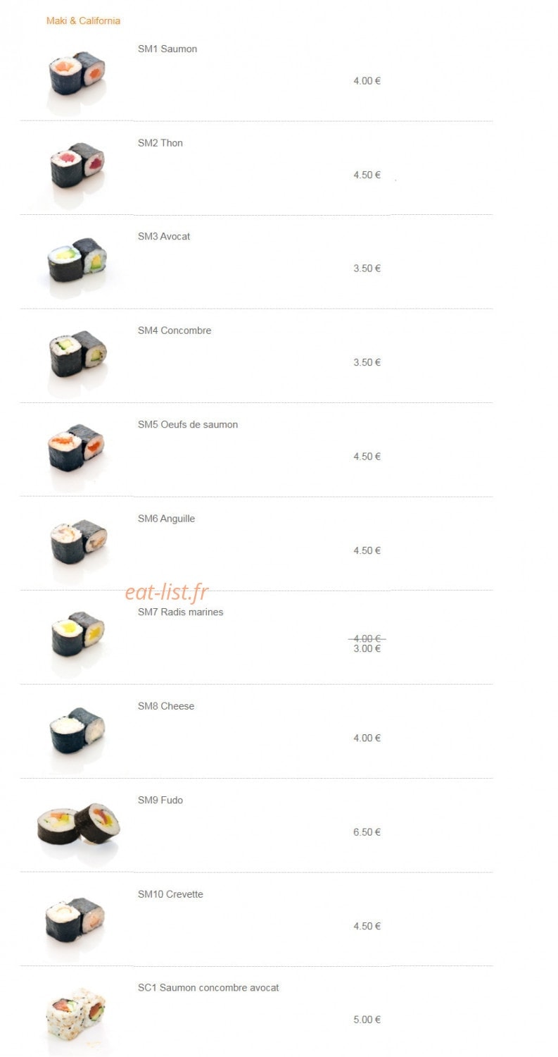 Sushi Chef — carte page 8