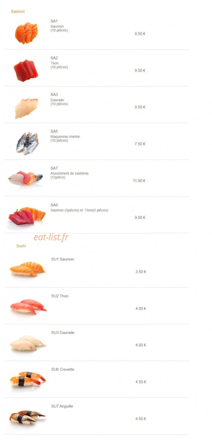 Sushi Chef — carte page 6