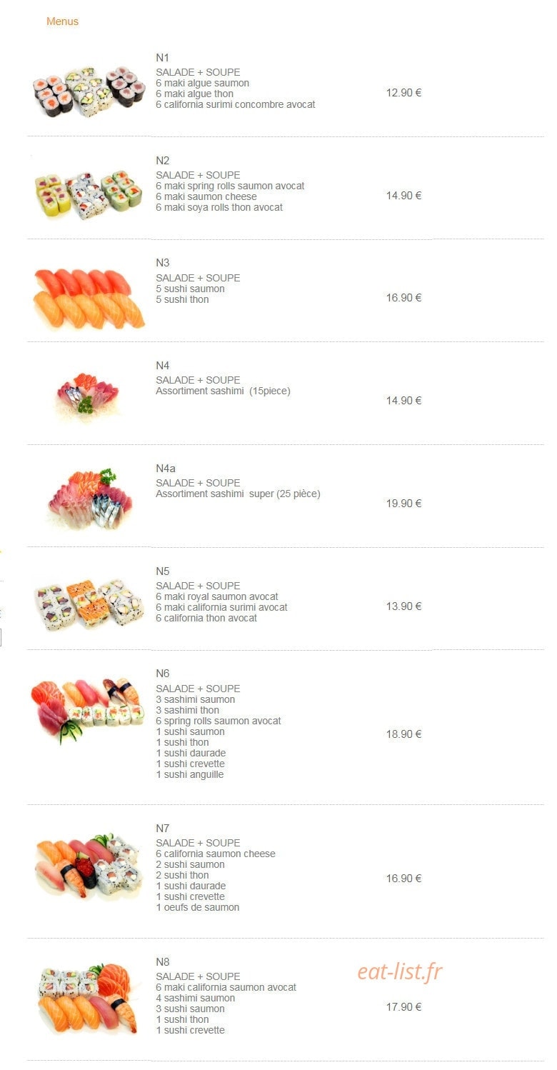 Sushi Chef — carte page 2