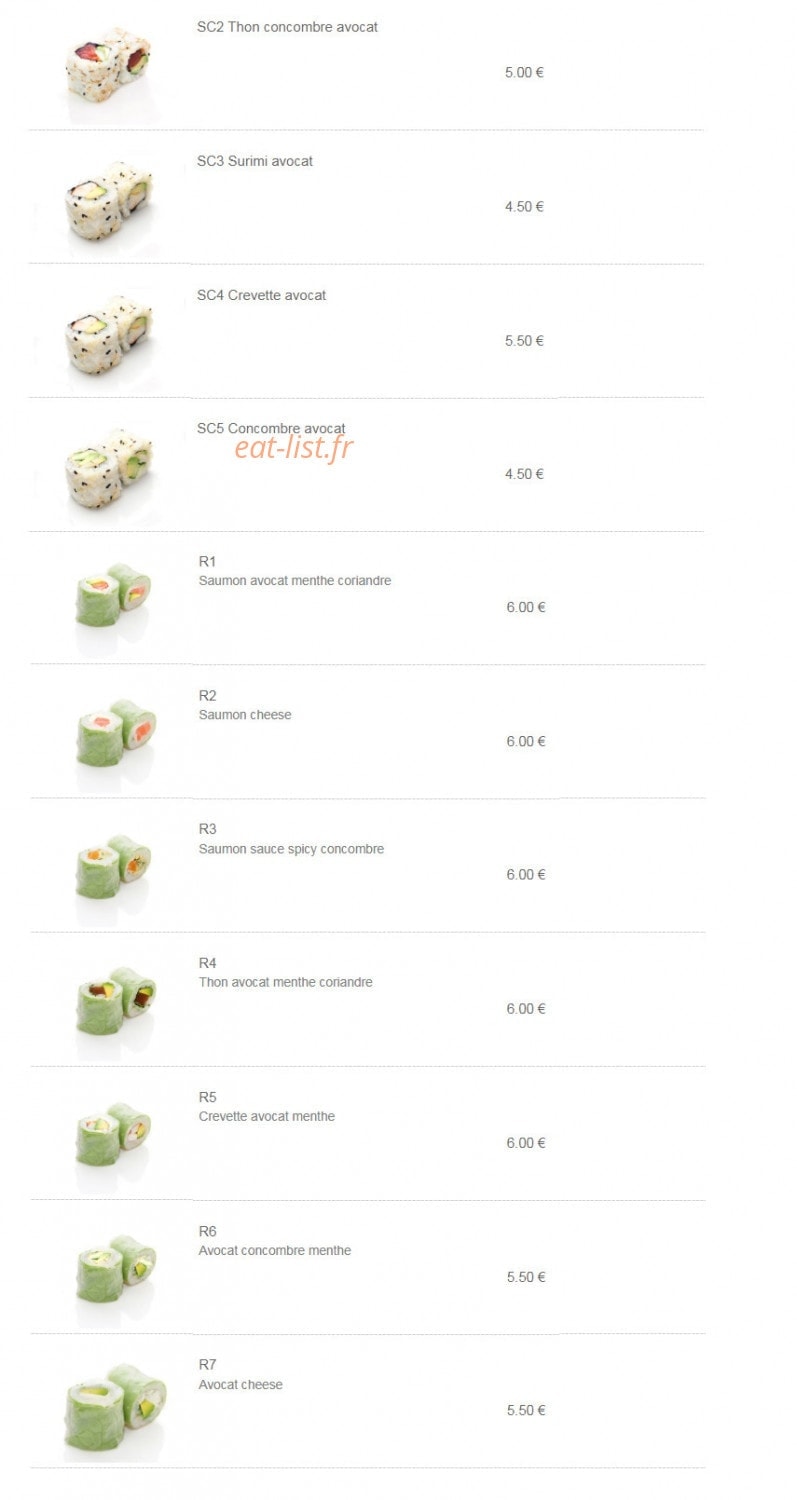 Sushi Chef — carte page 9