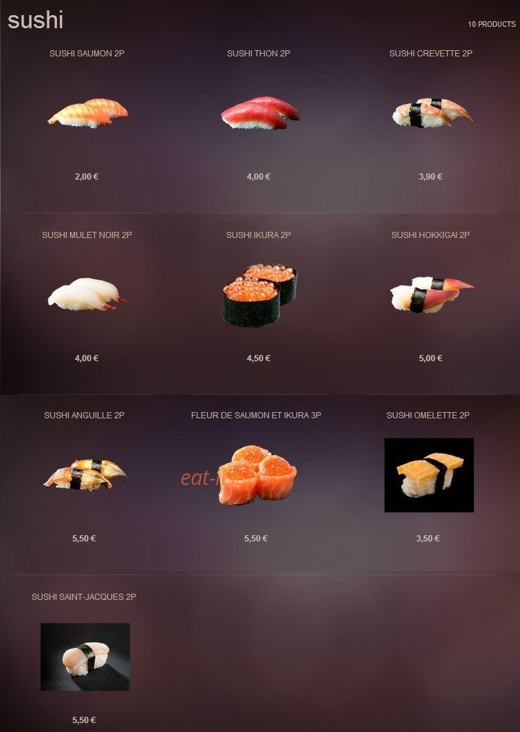 Sushi Creation — carte page 8