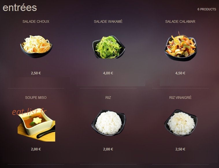 Sushi Creation — carte page 1