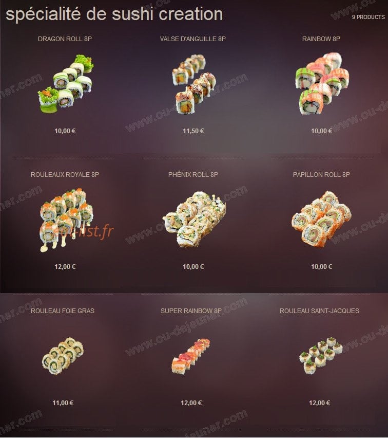 Sushi Creation — carte page 2