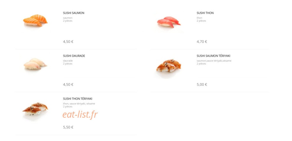 Sushi Design — carte page 14