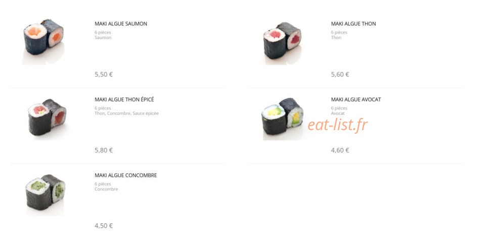 Sushi Design — carte page 6