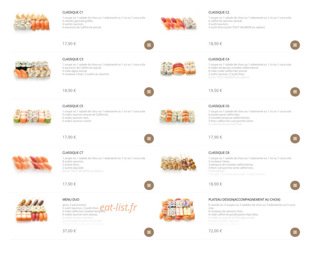 Sushi Design — carte page 2