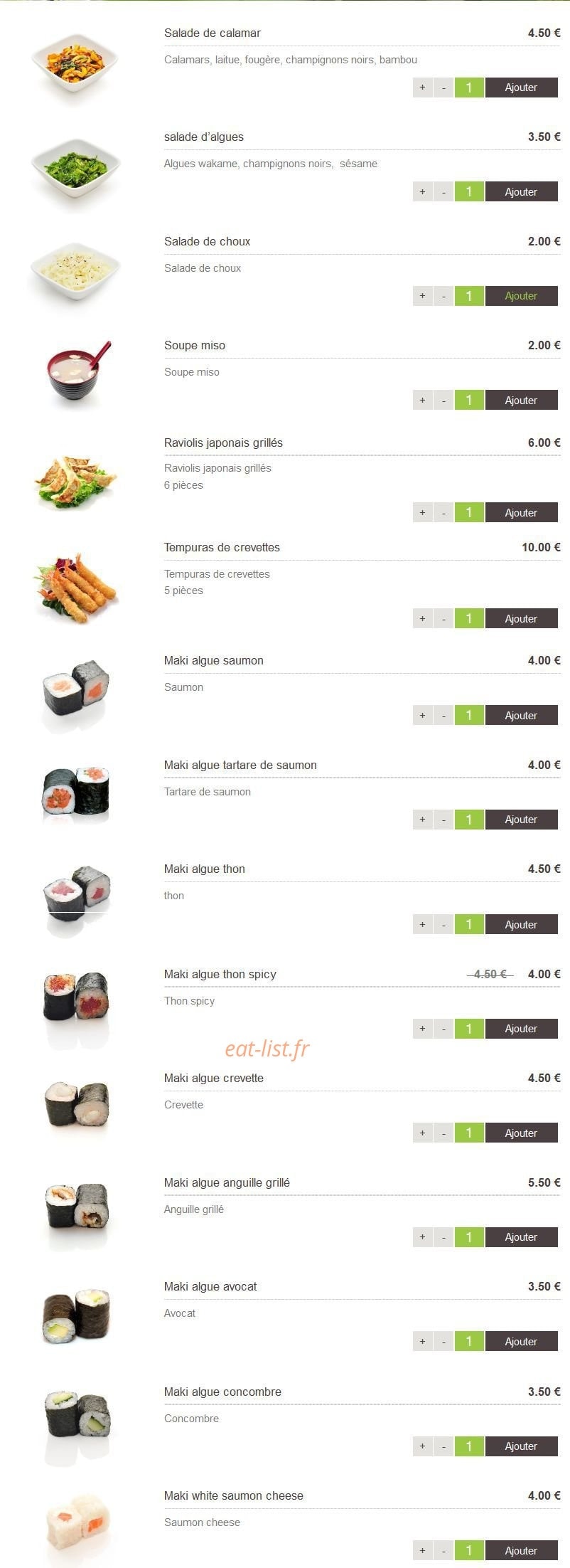 Sushi Design — carte page 6