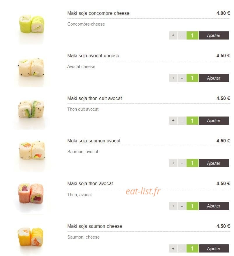 Sushi Design — carte page 10