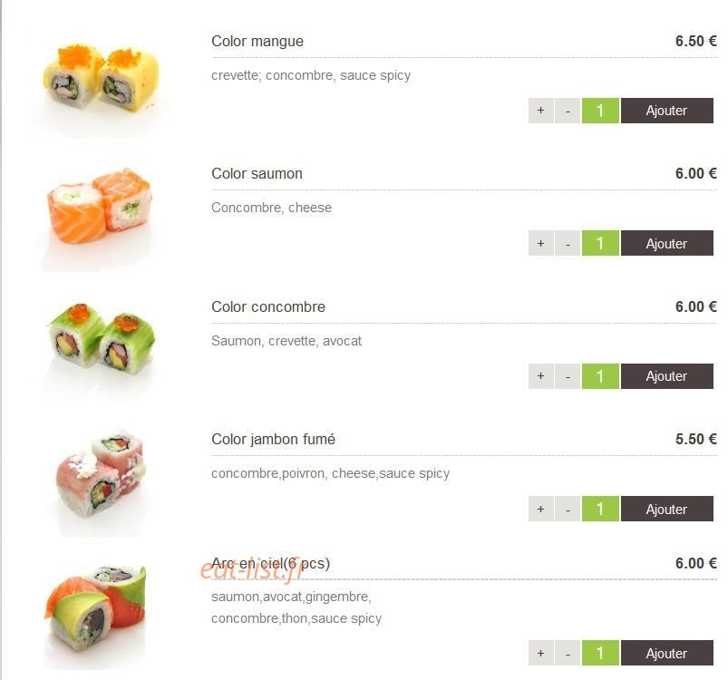 Sushi Design — carte page 9