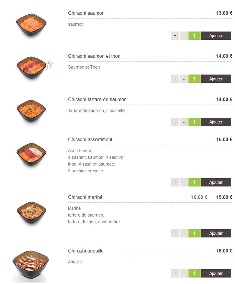 Sushi Design — carte page 14