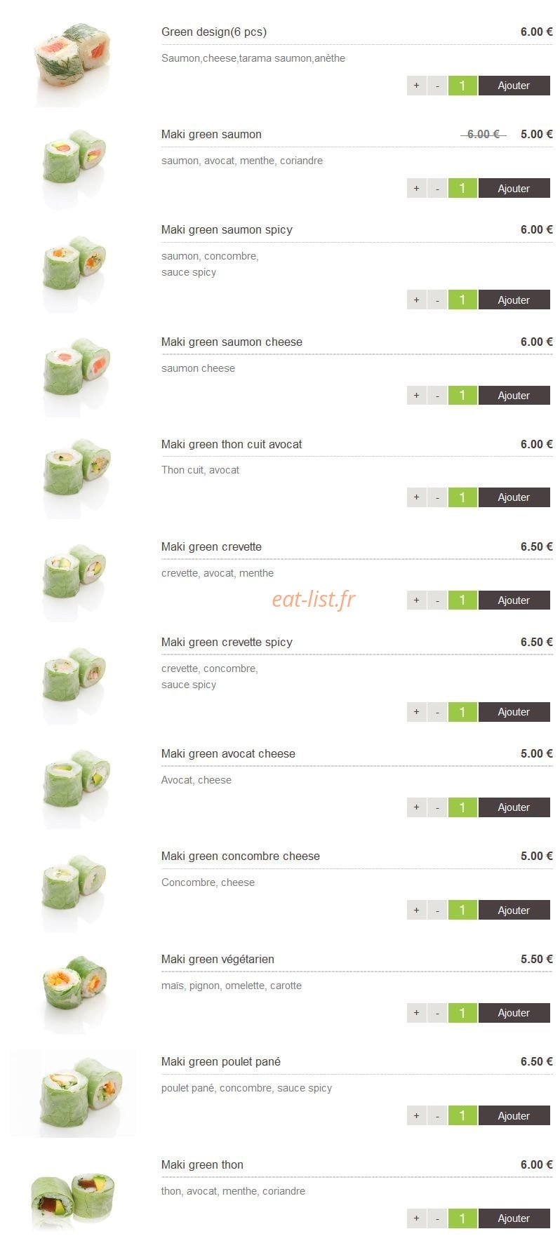 Sushi Design — carte page 12