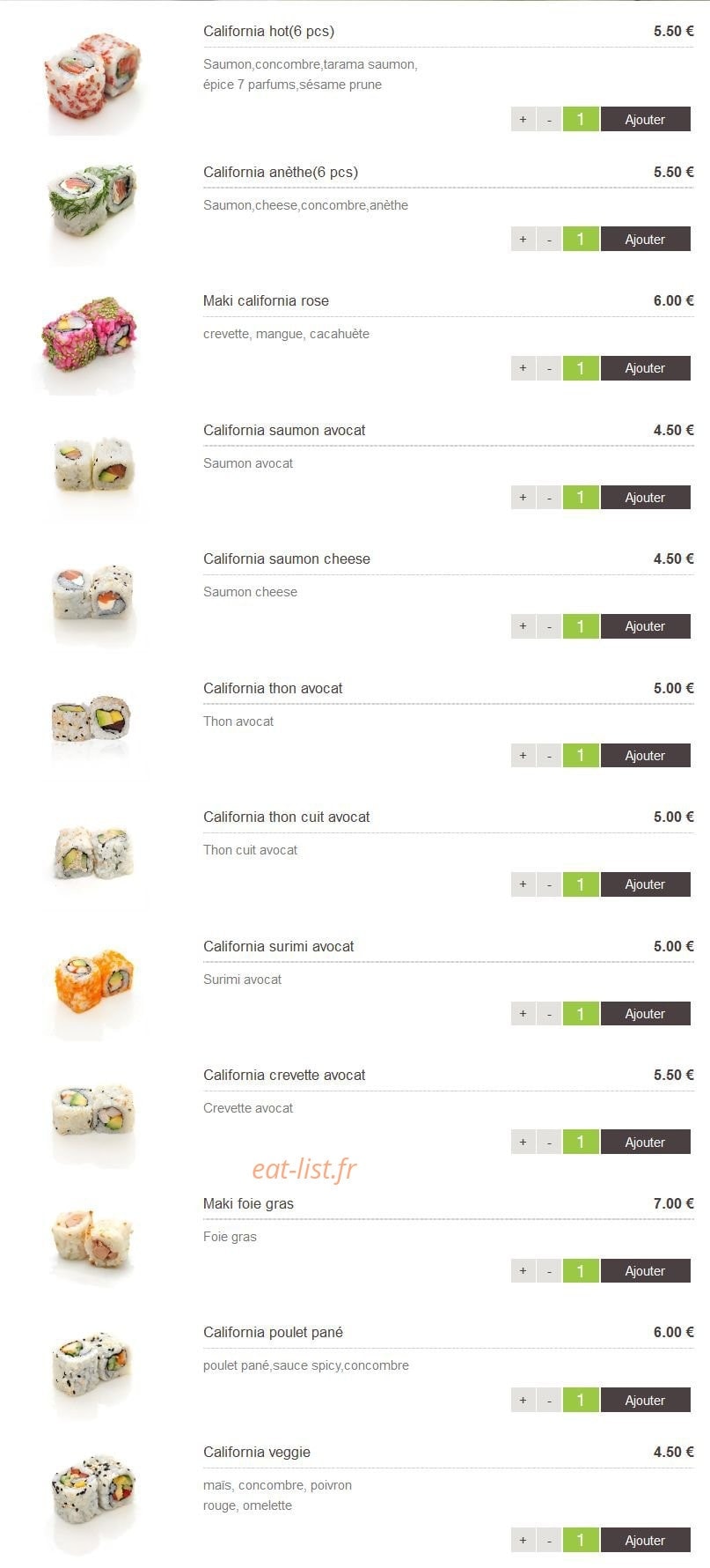 Sushi Design — carte page 11