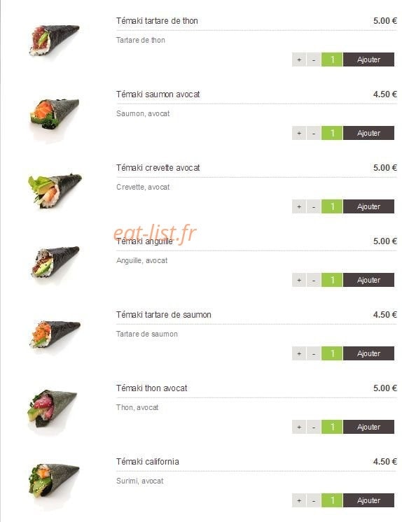 Sushi Design — carte page 16