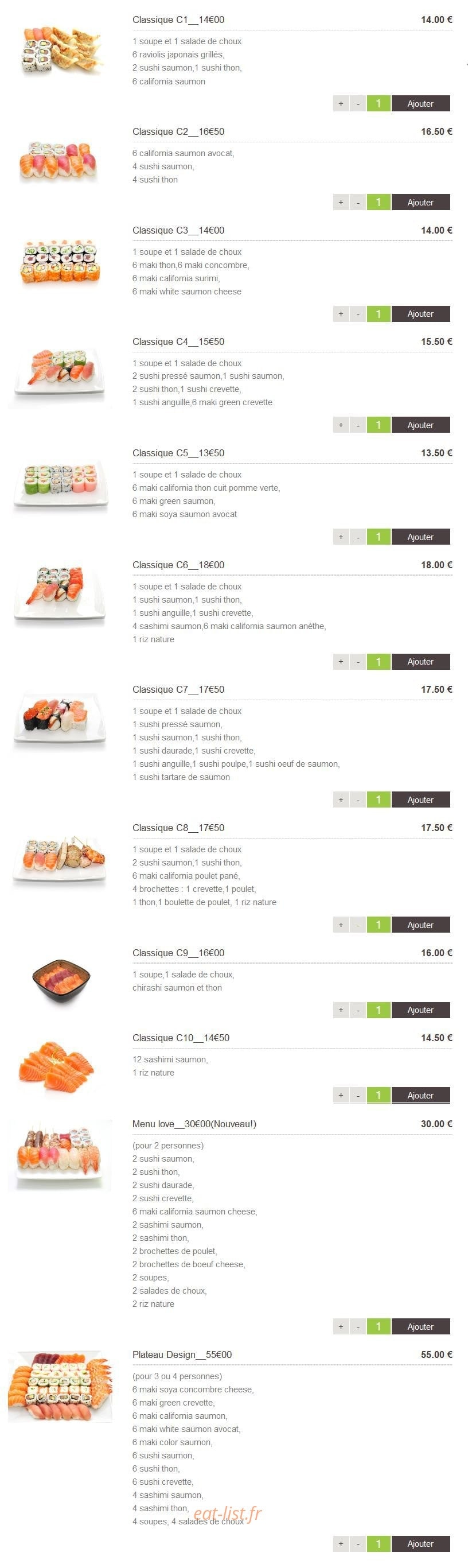 Sushi Design — carte page 3